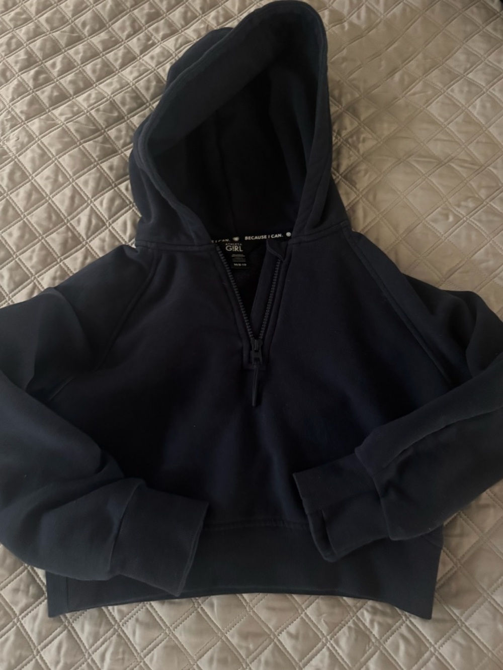 EUC maybe worn twice Girls Navy Half-Zip Hoodie Sweatshirt